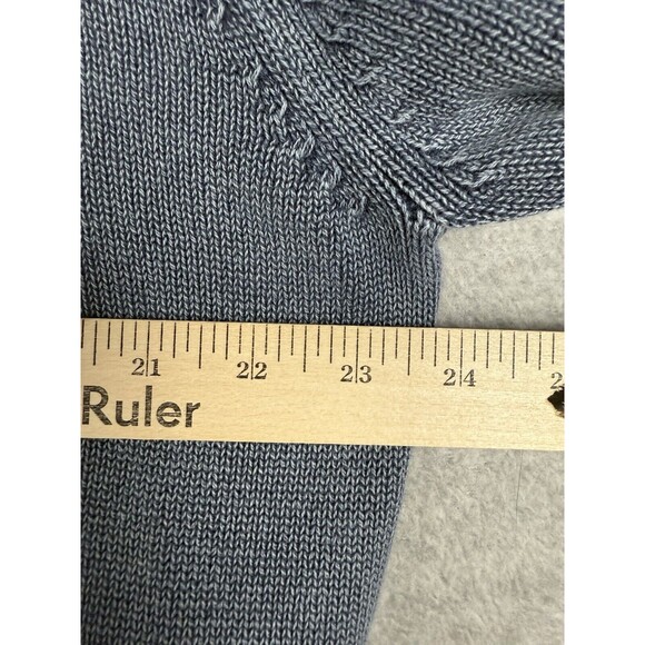 Cabelas Sweater Mens Large Blue Knit Henley 100% Cotton Washed‎ Out Cozy Preppy - Picture 10 of 12